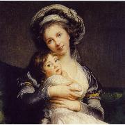 Self-Portrait in a Turban with Her Child elisabeth vigee-lebrun